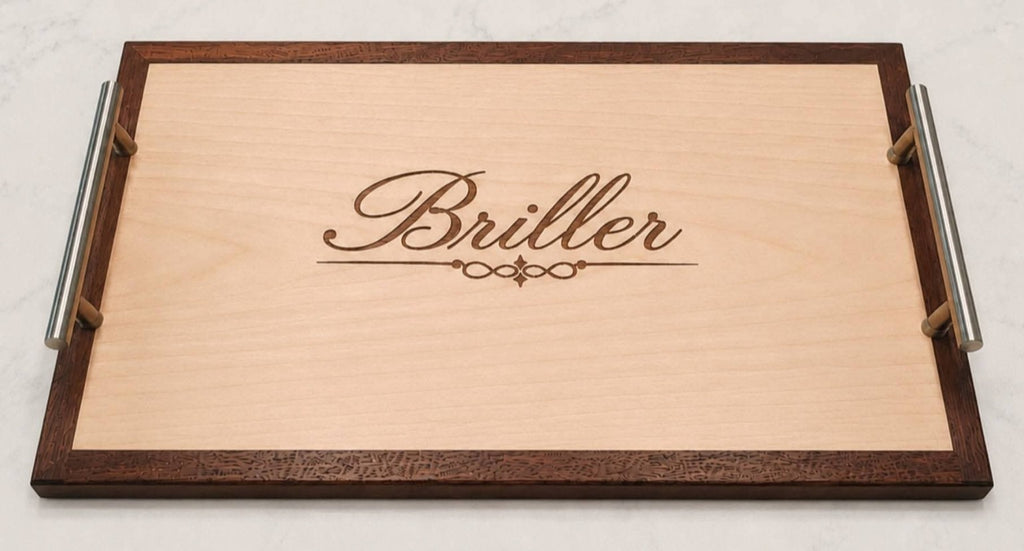 Handcrafted Custom Red Oak & Walnut Serving Tray