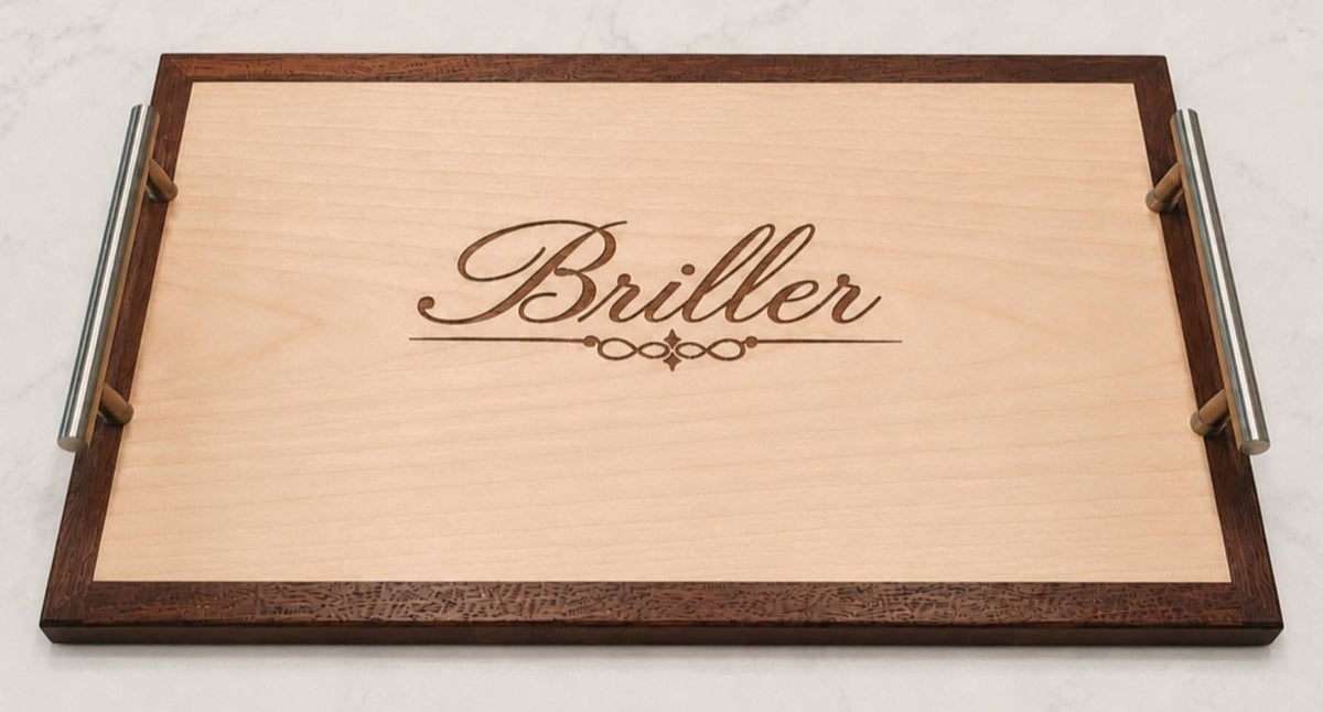 Handcrafted Custom Red Oak & Walnut Serving Tray
