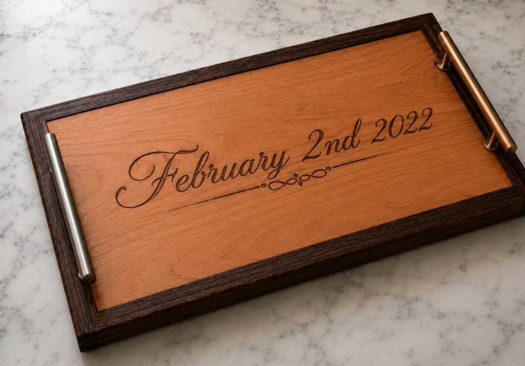 Handcrafted Custom Red Oak & Walnut Serving Tray