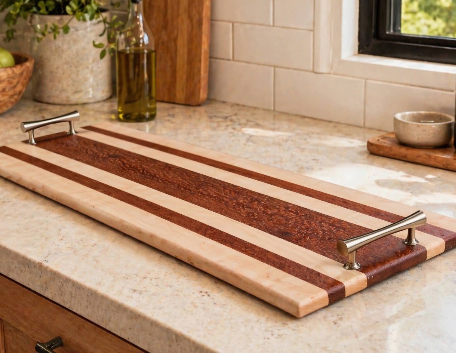 Leopard Wood & Hard Maple Serving Tray