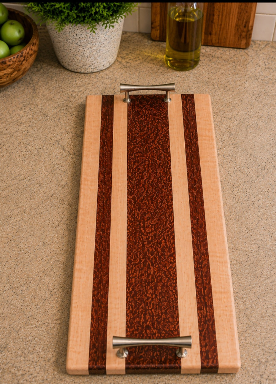 Leopard Wood & Hard Maple Serving Tray