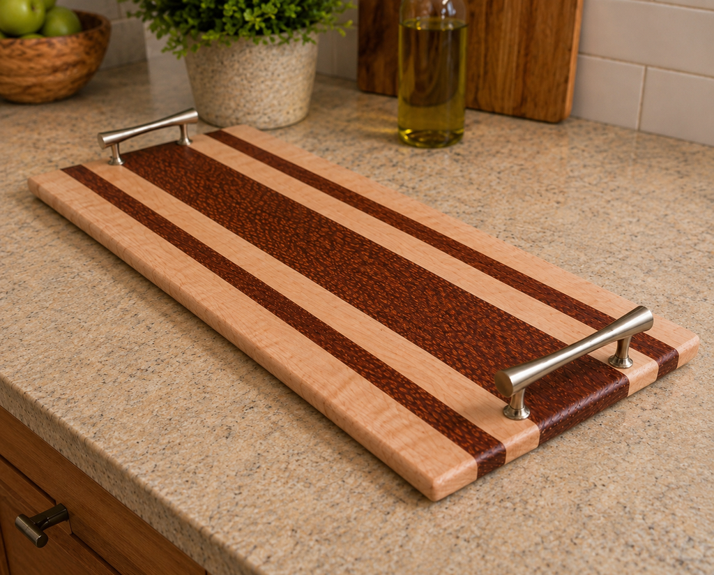 Leopard Wood & Hard Maple Serving Tray