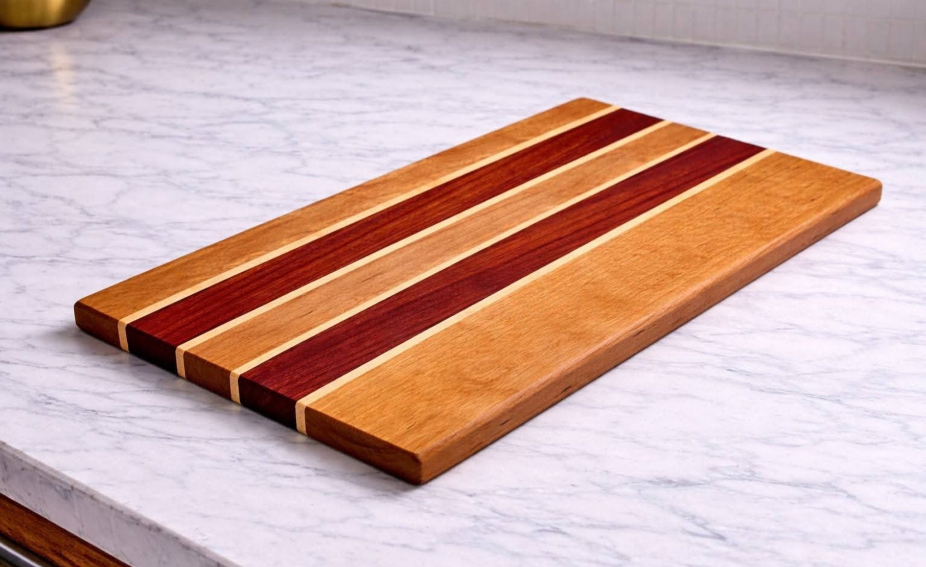 Cherry, Padauk & Maple Hardwood Cutting Board 17¼" × 9¼" × ¾"
