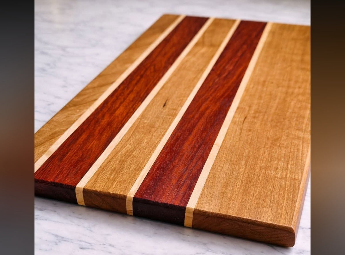 Cherry, Padauk & Maple Hardwood Cutting Board 17¼" × 9¼" × ¾"