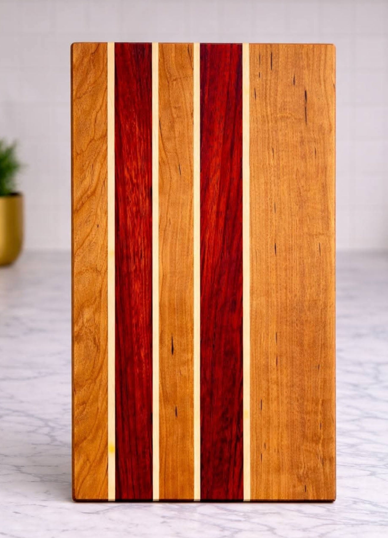 Cherry, Padauk & Maple Hardwood Cutting Board 17¼" × 9¼" × ¾"