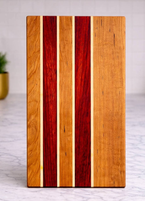 Cherry, Padauk & Maple Hardwood Cutting Board 17¼" × 9¼" × ¾"